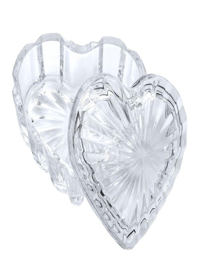 RockTrend Heart-Shaped Glass Storage Box Embossed Jewelry Box with Lid - Image 1